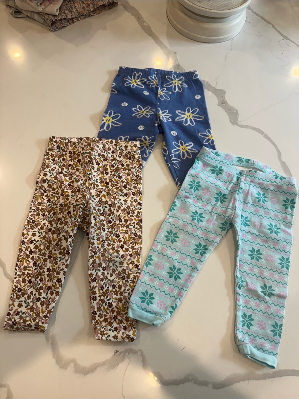 Carter's Girls' Floral & Patterned Leggings - Set of 3